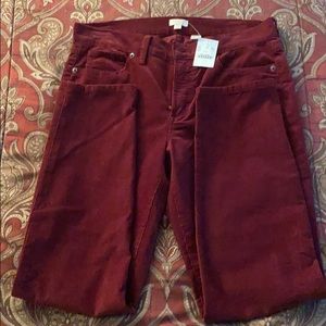 New J Crew skinny cords. In size 27 in Dark Red